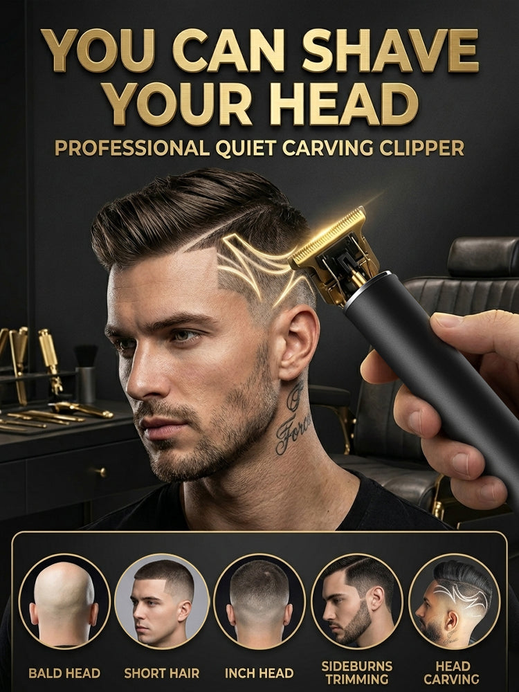 Silent and no-stuck hair Electric oil-cut carving hair clipper【👍Haircut, Shave, and Hair Removal in One!】【👍Lifetime warranty; free replacement for any issues within one year!！】