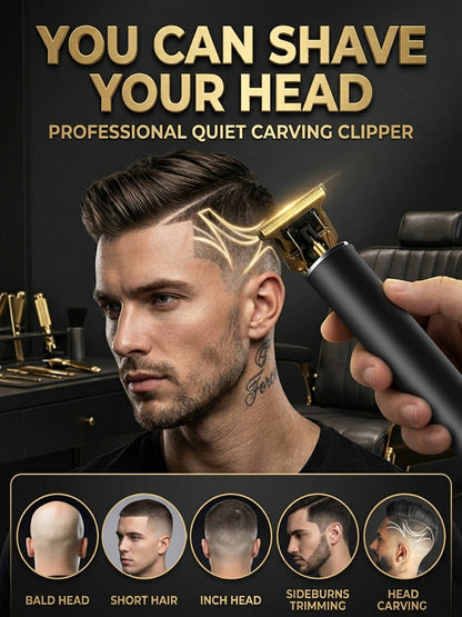 Silent and no-stuck hair Electric oil-cut carving hair clipper【👍Haircut, Shave, and Hair Removal in One!】【👍Lifetime warranty; free replacement for any issues within one year!！】