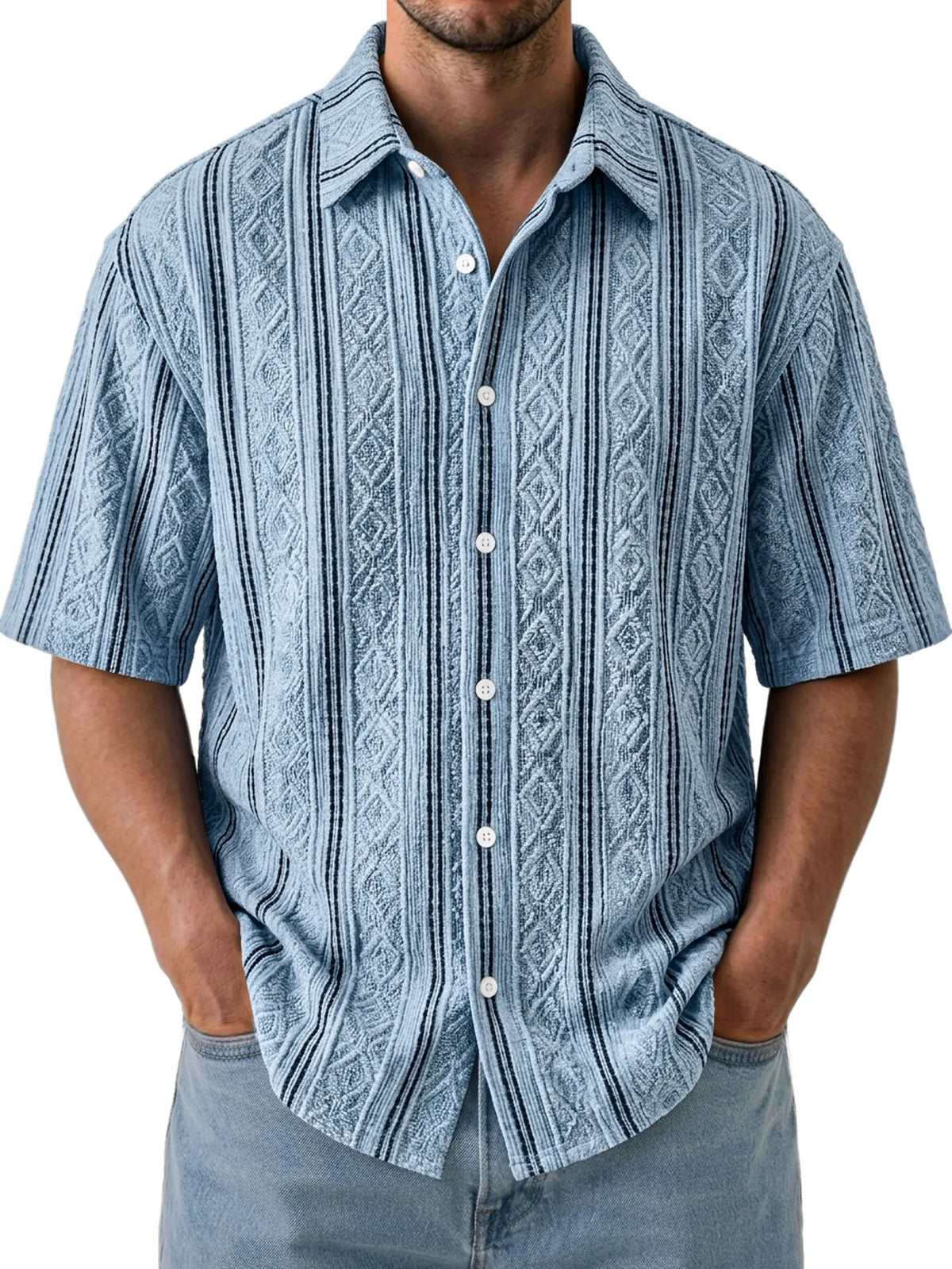 Men’s Breathable Textured Shirt for Easy Summer Style