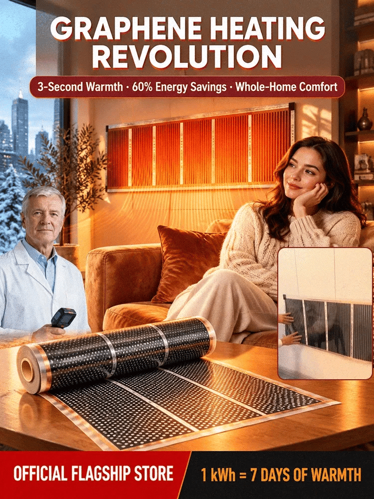 【3-Second Instant Heating】Honeycomb Graphene Far-Infrared Carbon Crystal Wall Heater