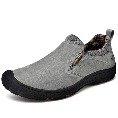 Men’s Handcrafted Leather Outdoor Loafers – Arch Support, Wide Toe & Impact Protection
