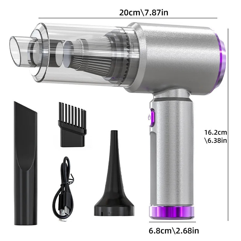 Blow Hidden Dirt Out, Vacuum It Up, Inflate & Deflate—in Seconds with One German-Precision 4-in-1 Car Detailer.