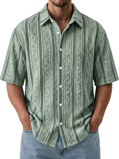Men’s Breathable Textured Shirt for Easy Summer Style