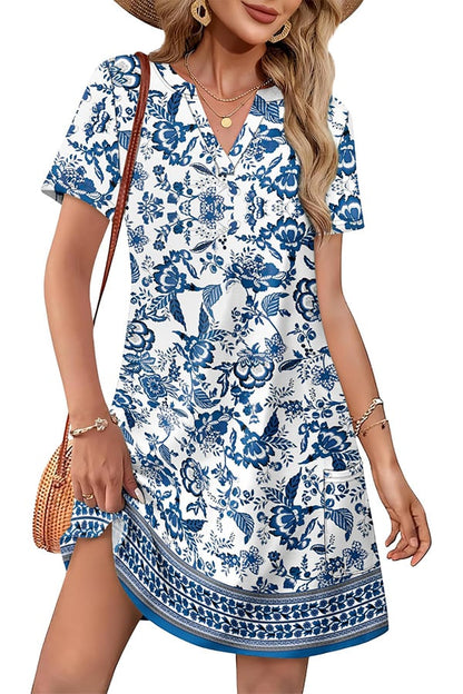 Women’s Casual V-Neck Hawaiian Midi Dress（Buy 2 Free Shipping）