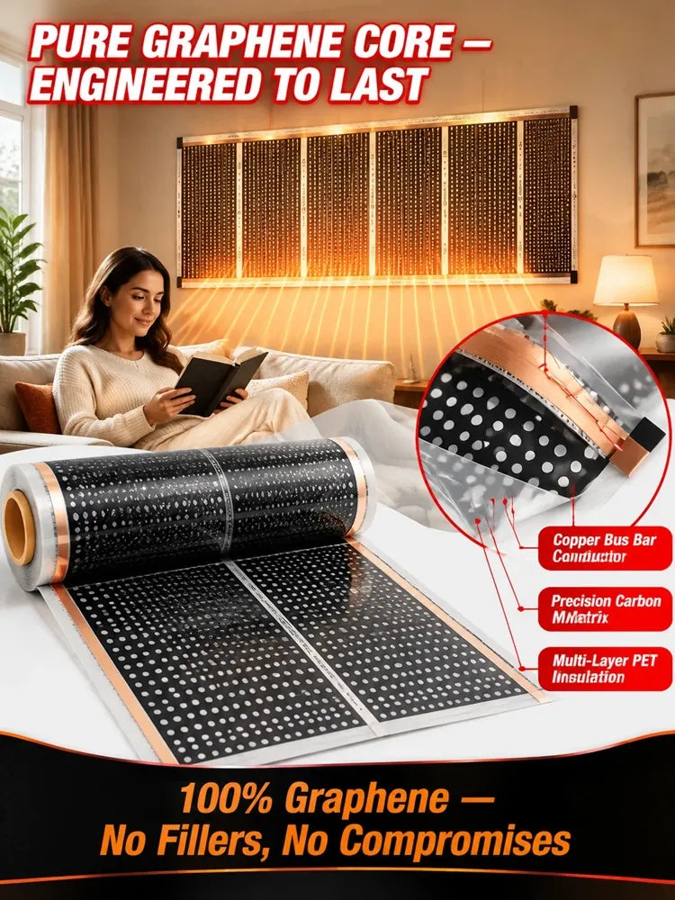 【3-Second Instant Heating】Honeycomb Graphene Far-Infrared Carbon Crystal Wall Heater