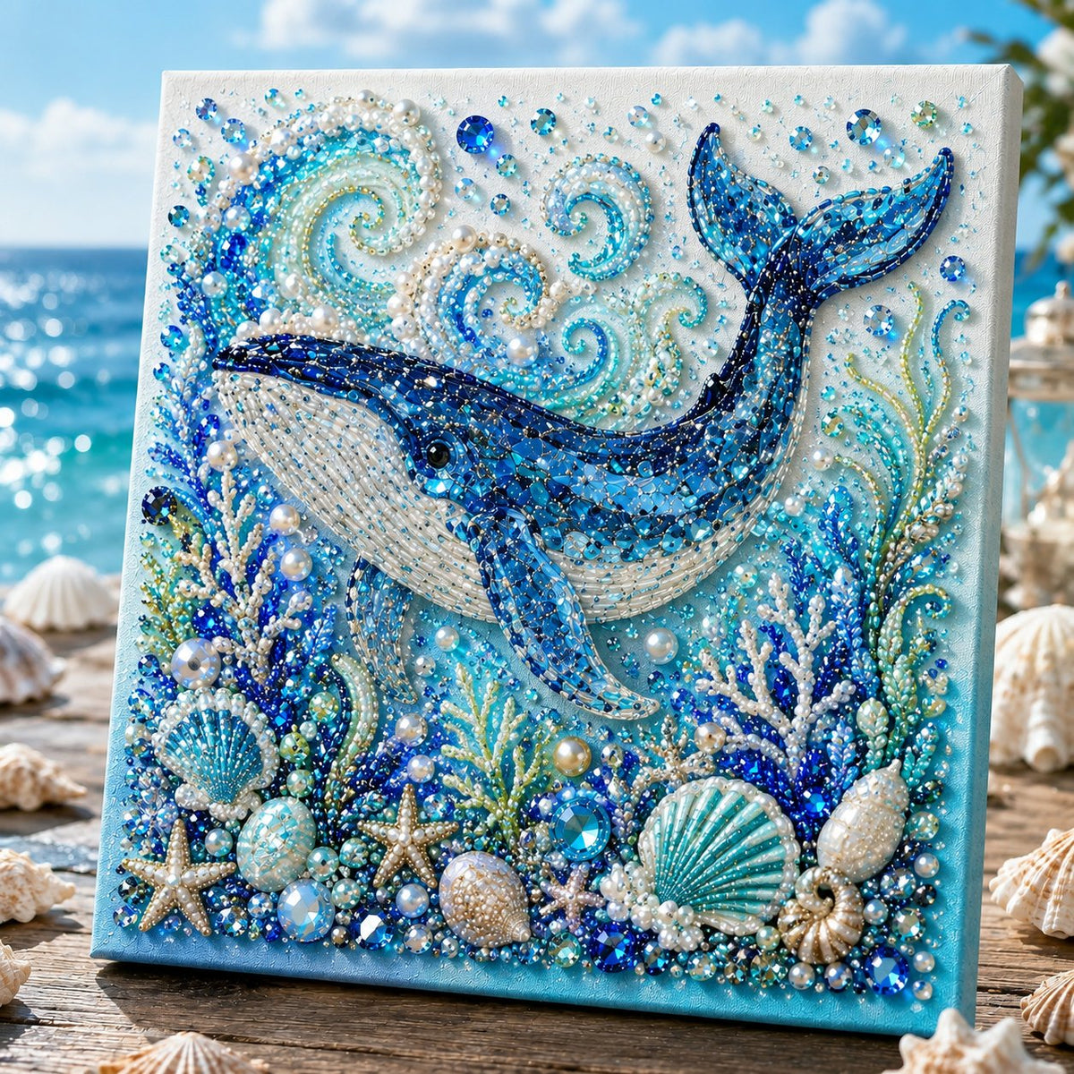 🌊 LAST DAY 49% OFF – Premium 3D Pearl Ocean Wall Art Kit | Luxury Ocean Theme Canvas with Scratch-Resistant Non-Fading Pearl Beads DIY Coastal Decor 🐚✨