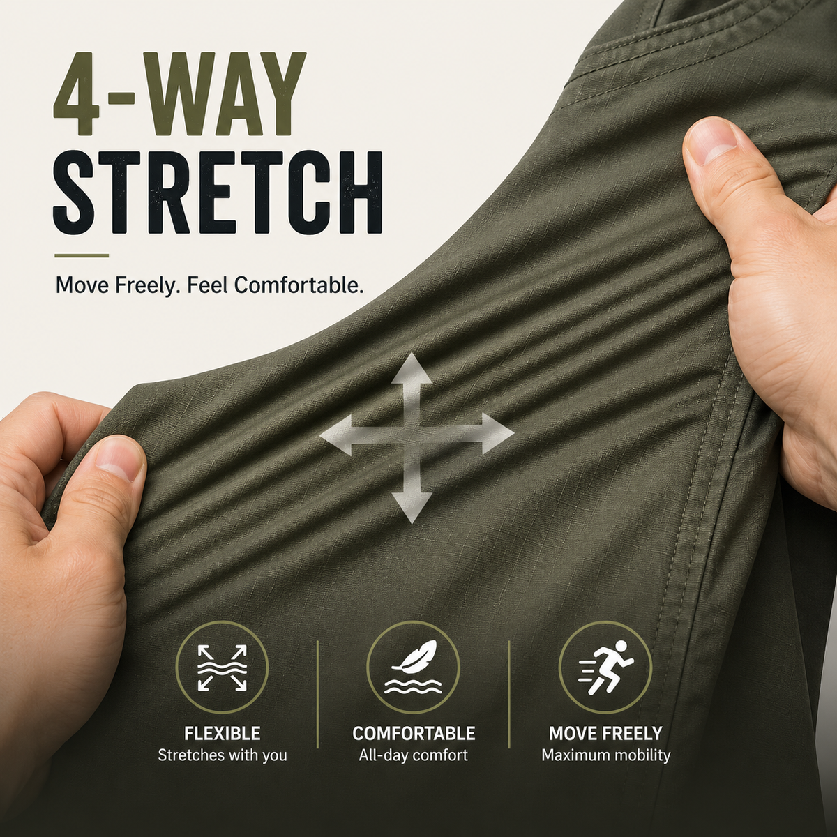 Herren Tactical Cargo Shorts mit Stretch, Stauraum & Komfort – Kaufe 2 und erhalte kostenlosen Versand