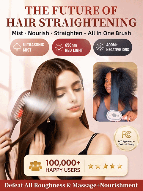 A multifunctional, leave-in essential oil hair care comb with red light therapy—instantly smooths hair, provides salon-grade scalp care, effectively prevents hair loss, and promotes hair regrowth!