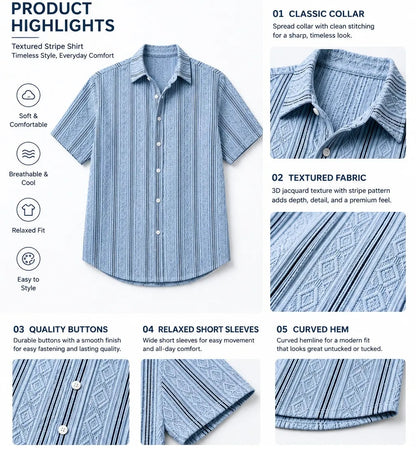 Men’s Breathable Textured Shirt for Easy Summer Style