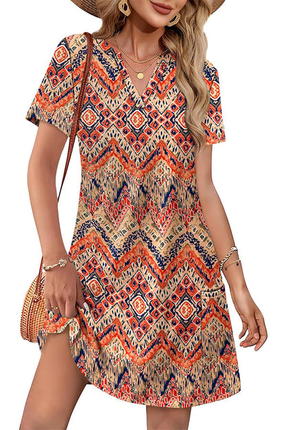 Women’s Casual V-Neck Hawaiian Midi Dress（Buy 2 Free Shipping）