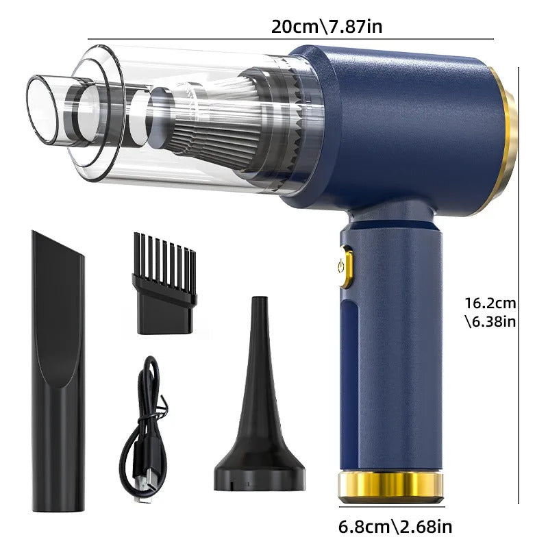 Blow Hidden Dirt Out, Vacuum It Up, Inflate & Deflate—in Seconds with One German-Precision 4-in-1 Car Detailer.
